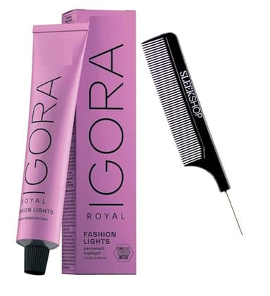 Sleekshop Comb + Schwarzkapf IGORA ROYAL (L-89 Red Violet) FASHION LIGHTS 2025-2026 Version (w/Sleek Comb) Permanent Cream Highlight Hair Color Dye L89
