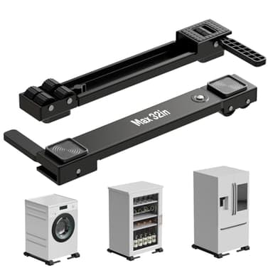 KVRG Appliance Rollers Heavy Duty,Newest Extendable Appliance Sliders,Liftable Washing Machine Base,Easily Move Washer and Dryer Machines,Refrigerators,Furniture-Black