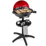 Giantex Electric Grill Indoor Outdoor, Non-stick Grill Griddle Plate, 3 Cooking Zones, Temperature Control, Drip Tray, 1350W 200sq.in BBQ Grill for Balcony Apartments Backyard Party Camping (Red)