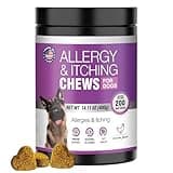 Dog Allergy Chews 200PCs - Dog Allergy and Itching Skin Relief Anti Itch Aller Immune Bites for Dogs Itching licking Paws Treatment Relief Itchy Allergy Probiotics Vitamins for Skin and Coat Allergies