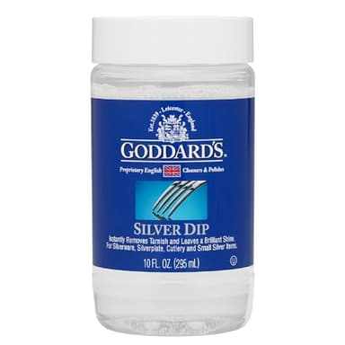 Goddard's Silver Cleaner Dip – Silver Jewelry Cleaner Solution for Filigree Metalwork & Small Items – Professional Use Tarnish Remover – Silverware Cleaning Supplies (10 oz)