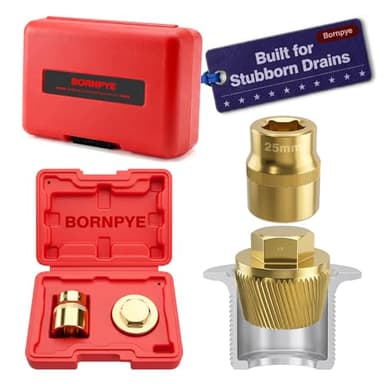 1.5" Tub Drain Removal Tool with 1-inch Socket, Pipe Nipple Extractor for Remove The Old, Broken, Stubborn, Rusted Drain Tub Bathtub Stopper Strong Grab Plumbing Tool with Solid Storage Case