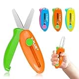 Safety Scissors for Kids, 3Pcs Retractable Scissors for Toddler Craft Ages 3-5 2-4 1-3, Cute Small Art Crafts Cutting Tools