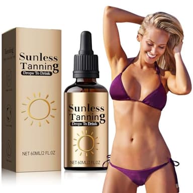 Sunless Tanning Drops To Drink, 60ML Drinkable Sunless Tanning Drops, Moisturizing Bronzing Tanner for Face & Body, Sun-Kissed Glow (1PCS)