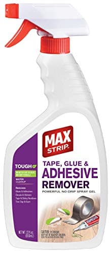 Max Strip Tape, Glue & Adhesive Remover 22oz | Fast-Acting | Removes All Kinds of Glues, Stickers & Sticky Residue | For Wood, Metal & Multiple Surfaces | No Harsh Odor Leaves Surface Clean