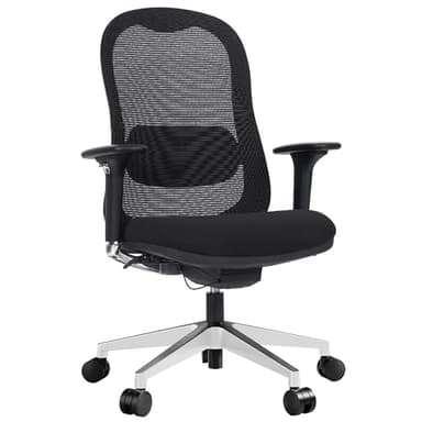WorkPro® Uomo Ergonomic Mesh/Fabric Mid-Back Office Chair, Black/Chrome, BIFMA Compliant