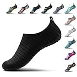 SEEKWAY Water Shoes Women Men Adult Quick-Dry Aqua Socks Barefoot Non Slip for Beach Swim River Pool Lake surf Black SK002(U) 10-11 women/9-10 Men