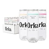 Orka Energy Water – Sugar-Free, Zero-Calorie, Non-Carbonated Caffeinated Water (12oz Cans, Variety Pack) | 150mg Natural Caffeine + Natural L-Theanine for Jitter-Free Focus & Energy