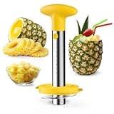 Zafnah Pineapple Corer & Slicer Tool - Stainless Steel Pineapple Peeler, Easy Core Remover, Eye Removal Tool, Pelador De Pia (Yellow with Measure Marks)