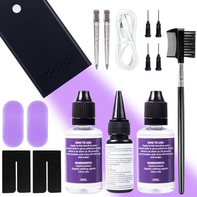 V Light Hair Extensions Kit, V Light Machine*1 v Light Hair Extensions Glue*1 Glue Remover *2 Hair Shield * 2 (Black Machine Set)