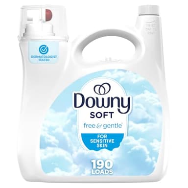 Downy Free & Gentle Liquid Fabric Softener, 140 fl oz, 190 Loads, Hypoallergenic, Sensitive Skin Friendly Fabric Conditioner Liquid