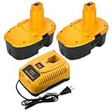 2-Pack 4.5Ah Ni-Mh DC9096 DC9098 DC9099 DW9098 Battery Replacement for Dewalt 18V Battery and DC9310 Charger Compatible with Dewalt 18 Volt XRP Battery DW9095 DW9096 DW9099 DE9039 DE9095 DE9096(Black)