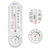 Outdoor/Indoor Thermometer Hygrometer Humidity Meter Thermometers Temperature Humidity Gauge Meter with Celsius/Fahrenheit (℃/℉) for Patio Field Cellar Garden Humidors Greenhouse Closet by DWEPTU