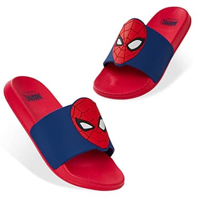 Marvel Boys Slides, Kids Sandals Anti Slip - Spiderman Gifts for Boys (Red/Blue, 11.5 US)