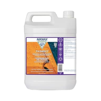 Nikwax TX.Direct Wash-in, 5L, High Performance Waterproofing Renewal Treatment Restores DWR Water Repellency in Jackets, Outerwear, Rain, Ski and Snow Gear
