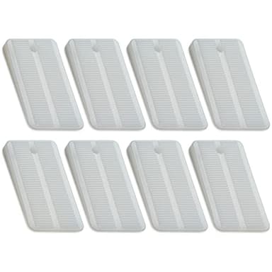 Qualihome Nylon Plastic Shims for Leveling - Clear Plastic Wedges for Home Furniture, Toilet, Bed, Restaurant Table Wedges - Non Slip Levelers, Stabilizers with Ribbed Design - 8-Pack, 1-1/8" x 2"