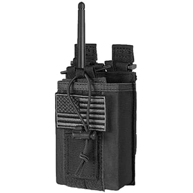 FRTKK Tactical Radio Holder - Molle Radio Pouch Universal Case for Police Firefighter Two Ways Walkie Talkies Vest (Black)