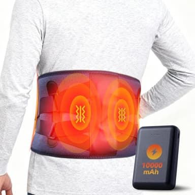 10000mAh Cordless Heating Pad for Back Pain Relief, Rechargeable Wearable Back Massager with 3 Heat, 5 Vibration & Timer, Portable Heating Pad for Daily Comfort Anywhere, Gifts for Women Men Mom Dad