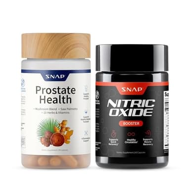 Snap Supplements Prostate Health & Nitric Oxide Supplement Bundle for Men, 90 + 60 Vegetarian Capsules (1 Month Supply)