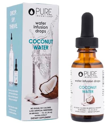 Pure Inventions - Coconut Water Infusion Drops – Electrolytes - Sugar-Free Hydration, Zero Calories, No Artificial Sweeteners, Clean Ingredients, 30 Servings