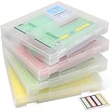 4-Pack Art & Craft Organizer Storage Case - Semi Transparent Stackable Plastic Craft Storage Container, Project Organizer Box Paper Organizer Custom Size Fit 8.5 x 11 Paper & More 12.4 x 10.8 x 1.7 In