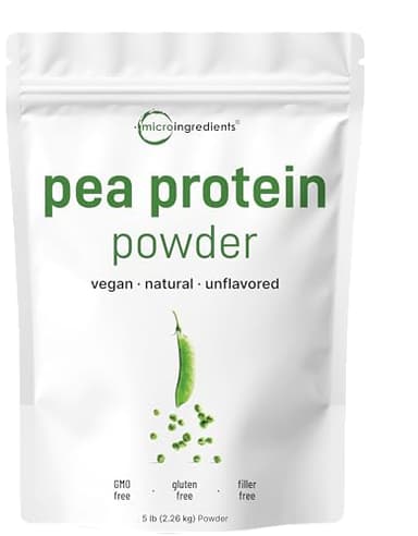 Micro Ingredients North American Grown, Pea Protein Powder, 5 Pounds | Plant Based, Unflavored | Complete Vegan Protein Source with BCAAs & EAAs – 27g Serving | Non-GMO, Keto Friendly
