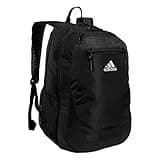 adidas Foundation Backpack (38l) Durable Large Athletic Student Laptop Book Bag for Boys/Girls, Black/White, One Size