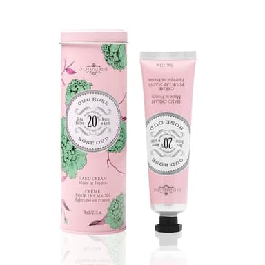 La Chatelaine Shea Butter Hand Cream, Made in France, Natural and Organic Ingredients, 70ml / 2.3 oz, Gift Tin, Oud Rose