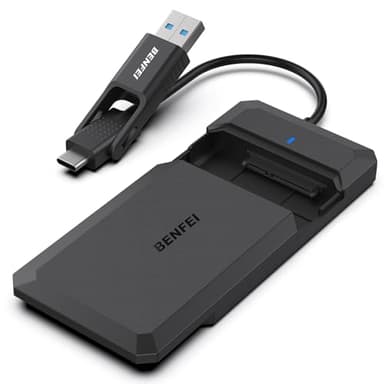 BENFEI 2.5 Inch SATA to USB Tool Free External Hard Drive Enclosure, USB Type-C/Type-A to Sata Compatible for 2.5 Inch SSD(Optimized for SSD, Support UASP)