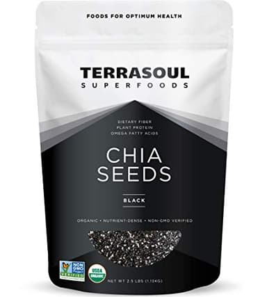 Terrasoul Superfoods Organic Black Chia Seeds, 2.5 Pounds, Nutrient-Packed Superfood for Energy, Puddings, Smoothies, and Baking