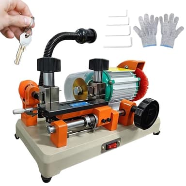 YLINKZORMA 110V Upgraded Horizontal Key Cutter Cutting Machine Duplicator with Brush, Car Keys Copy Maker Tool, Metal Slotting Machines Efficient for Locksmiths & Hardware Stores