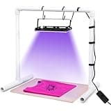 VIHOSE Screen Printing Kit Include 50W LED UV Screen Printing Exposure Light with Sturdy PVC Lamp Stand 2 S Shaped Hooks and 6 Cable Ties for Cyanotypes