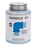 Gasoila NT Pipe Thread Sealant, High-Performance Leak Protection, NSF, Made in USA, Free of PFAS, 1/2 Pint Brush-in-Cap, -50°F to 400°F, for Metal & Plastic, Seals to 6,000 PSI