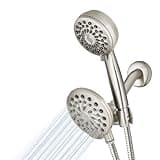 Waterpik One-Touch Dual 2-in-1 Shower System With Rain Shower Head and 7-Mode Hand Held Shower Head, Brushed Nickel XPB-139E-769ME