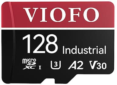 VIOFO 128GB Industrial Grade microSD Card, U3 A2 V30 High Speed Memory Card with Adapter, Support Ultra HD 4K Video Recording