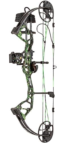 Bear Archery Royale RTH Compound Bow, Ready-to-Hunt Package, Right Handed Archers, 27" Bow, Adjustable Draw Weight 5-50lbs, Adjustable Draw Length 12"-27", Toxic