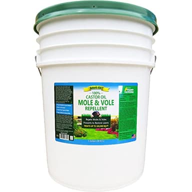 Nature's MACE Mole and Vole Mace, 5 Gallon, 100% Pure Castor Oil, Mole Deterrent for Yard, Lawns, Mole Repellent, Stop Tunneling, Mole Remover Treatment, Castor Oil Repellent, People, Pet, Plant Safe