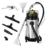 40L/11Gal Commercial Carpet Cleaning Machine 2 in 1 Carpet Extractor for Car Detailing, Commercial Stainless Steel Carpet Shampooer (Shipped in 2 Parcel)