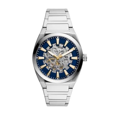 Fossil Men's Everett Automatic Stainless Steel, Three-Hand Watch for Men, Color: Silver