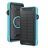 Miady 20000mAh Wireless Solar Power Bank USB-C 20W Fast Charging, Waterproof Battery Pack Charger for Outdoor Camping, Compact Solar Portable Charger for iPhones and Android Smartphones