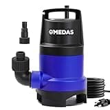 MEDAS 1HP Submersible Sump Pump, 3434 GPH High Flow Utility Pump for Clean/Dirty Water with 16.4ft Cord, Portable Water Pump for Pool, Garden, Basement, Pond, Flooded Areas and Tub Draining