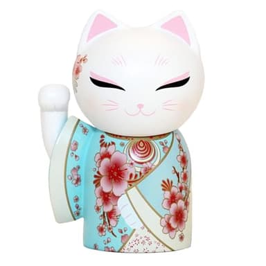 Kimmidoll Maneki Neko Figurine, Japanese Kimono Lucky Cat Doll Decoration, Interior Collection 3.5 inch, Beckoning cat (TAMA)