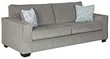 Signature Design by Ashley Altari Modern Queen Sofa Sleeper with 2 Accent Pillows, Light Gray