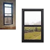 Vibeo Household Aluminum Storm Windows, Up & Down Sliding Windows with Reinforced Glass, Old Houses Replacement Windows 16 24 32 34 36 48 Inch(Gray,14x30in/36x76cm)