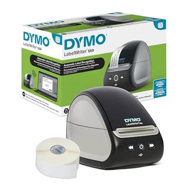 DYMO LabelWriter 550 Series Label Printer with Dymo-Branded Label Compatibility Automatic Recognition Low Waste Optimized Direct Thermal Printing and Plastic-Free Packaging