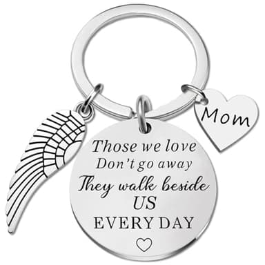 Aisity Grieving Mother Gifts Mom Memorial Gift Keychain for Loss Of Mom