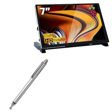 BoxWave Stylus Pen Compatible with Hosyond IPS LCD Touch Screen Display (7 in) - DualTip Capacitive Stylus, Fiber Tip Disc Tip Capacitive Stylus Pen - Metallic Silver