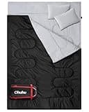 Ohuhu Sleeping Bags for Adults, Double Sleeping Bag with 2 Pillows Queen Size Two Person Sleeping Bag for Camping Hiking Backpacking Waterproof Sleeping Bag for Cold Weather & Warm