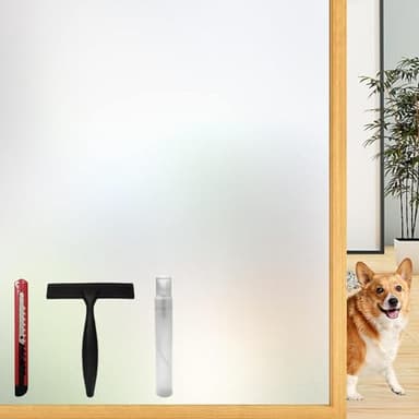 Lovepea Pure Frosted Glass Window Privacy Film 24 Hour Two Way Privacy, Removable, Static Cling, Ideal for Privacy scenarios Such as Home Office Doors and Windows (17.5 x 78.7 Inch)