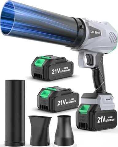 Snow Whiz Snow Mster, 21V 2pcs Handheld Leaf Blower Cordless 4.0Ah-Compact Turbo Blower Portable with Long Tube and Flat Nozzle for Outside Patio Garden Car Dryinbg